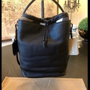 Burberry Black Leather Medium Ashby HOBO NWT